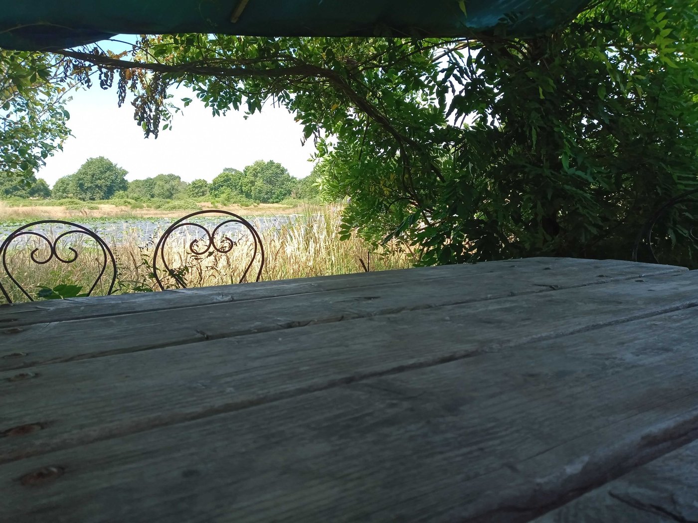 Camping vue sur les cultures