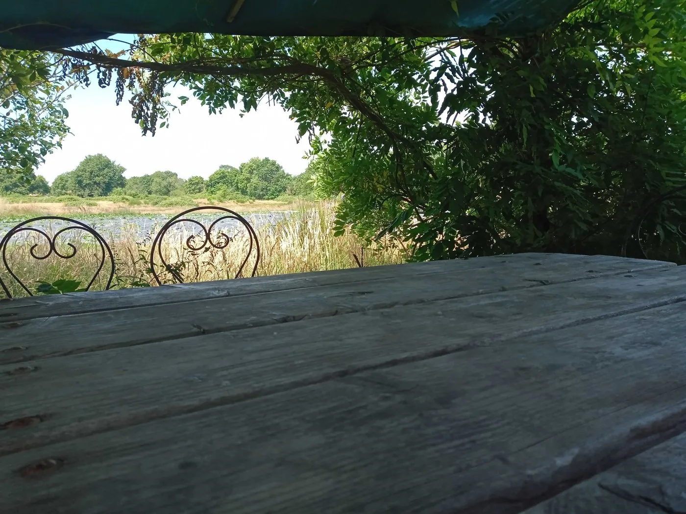 Camping vue sur les cultures