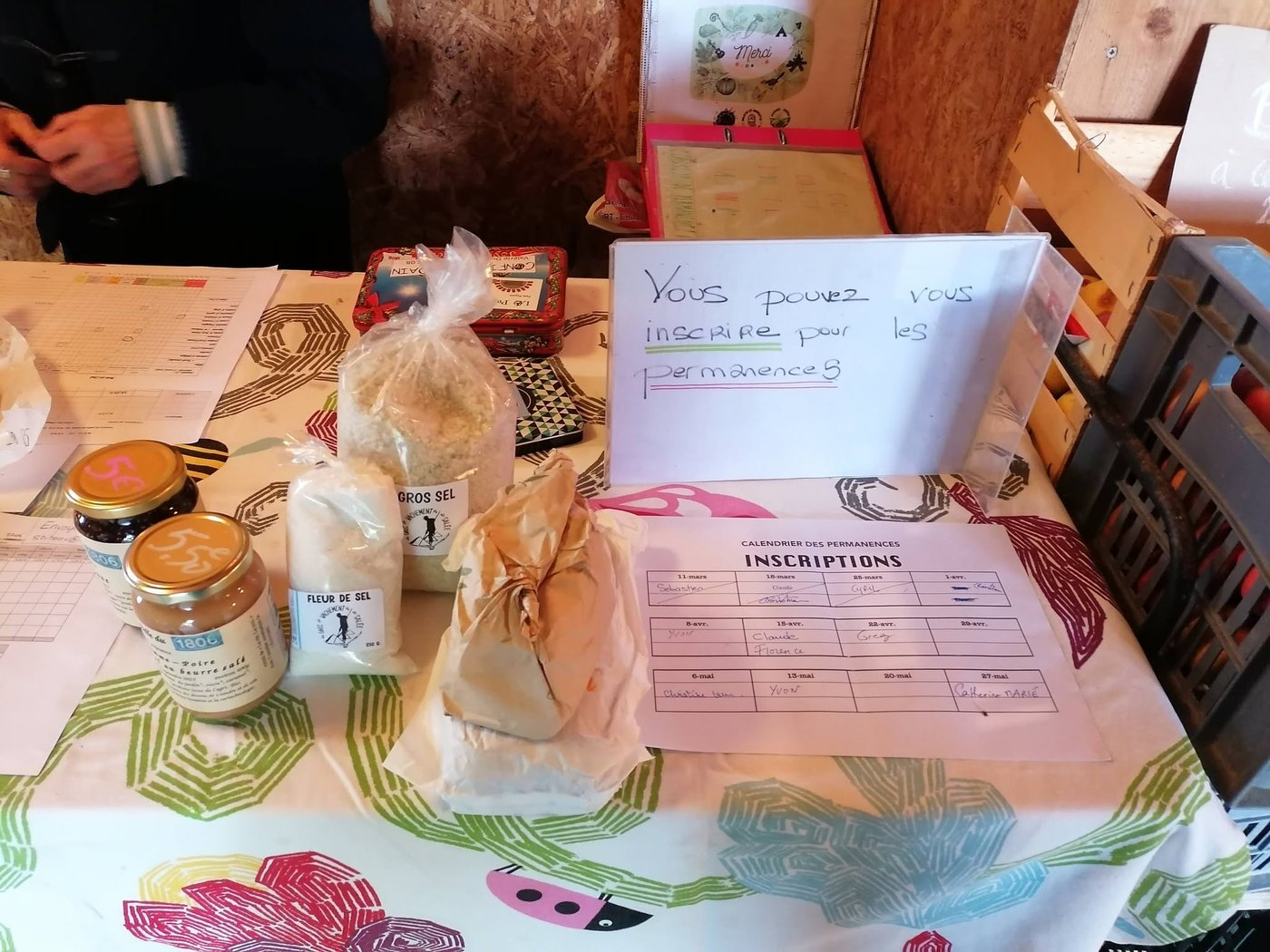 Table des bénévoles